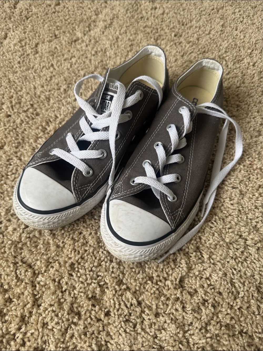 Converse Low Top Sneakers - Brown with White Accents